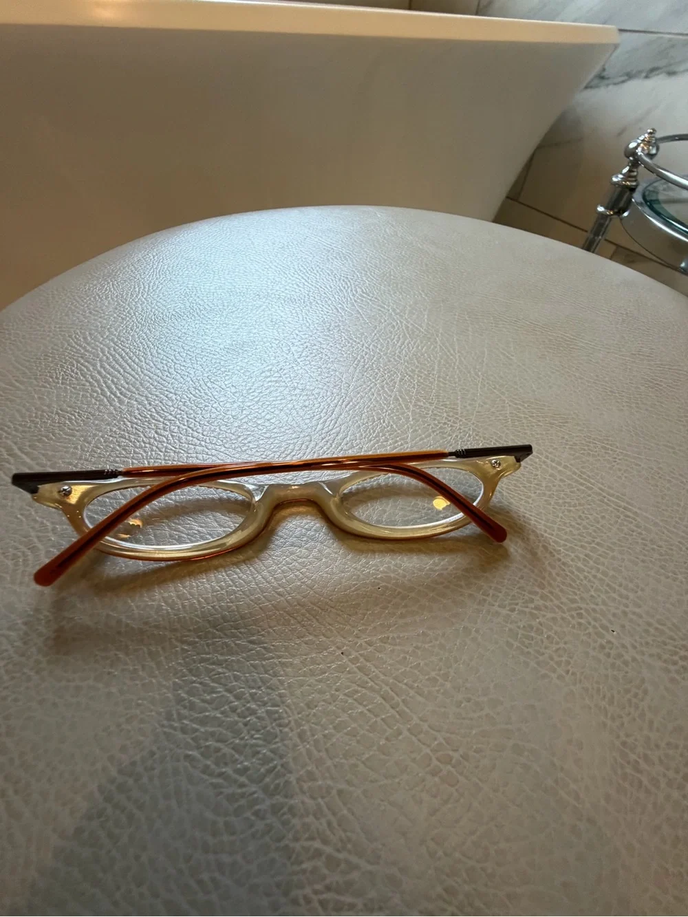 Jimmy Crystal Brown Clear Almond Reading Glasses +1.50 Swarovski Crystal Studded